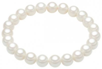 Náramek s bílými perlami Perldesse Muschel, ⌀ 0,8 x délka 16 cm