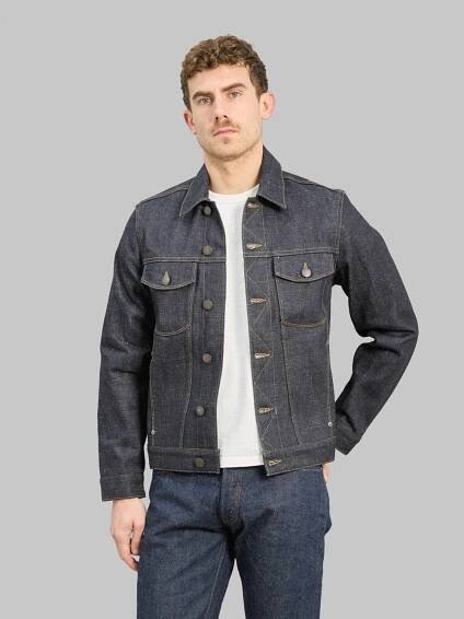 Freenote Cloth Classic Denim Jacket 17 Ounce Indigo Slub Denim Jacket styled