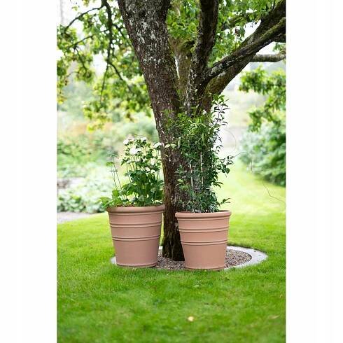 KVĚTINÁČ VELKÝ ORANŽOVÝ BARVA TERAKOTA 34x35 cm z plastu KVĚTINÁČ 30 Značka Donika