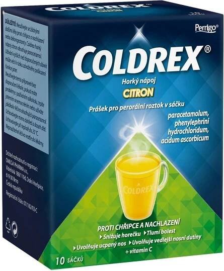 COLDREX HORKÝ NÁPOJ CITRON POR 750MG/10MG/60MG POR PLV SOL SCC 10 I