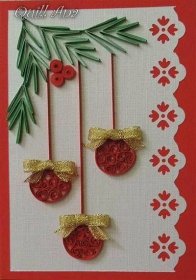 an image of christmas card with ornaments on it