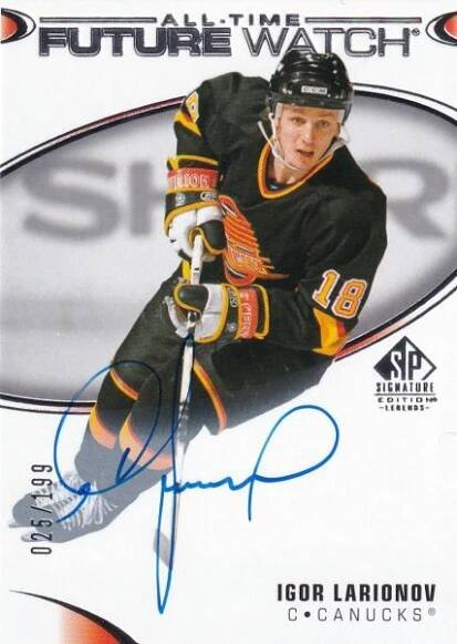 AUTO RC karta IGOR LARIONOV 20-21 SP Signature Legends All-Time Future Watch /199