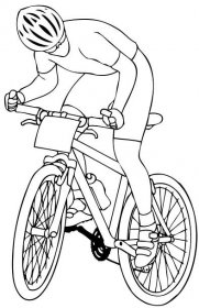 Jezdec na horském kole omalovánka