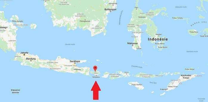 Kde leží Bali v Indonésii poloha