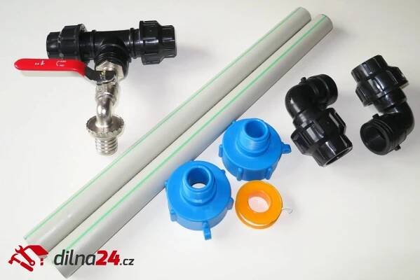 Propojení IBC nádrží 2ks - výstupní ventil 1"