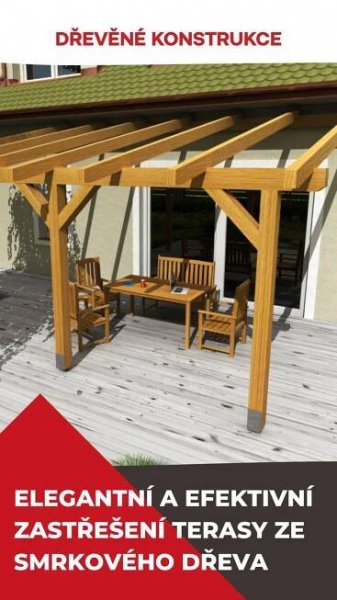 an image of a patio with wooden furniture