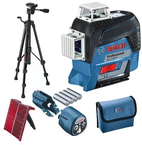 Křížový laser Bosch GLL 3-80 C Professional + stativ BT 150
