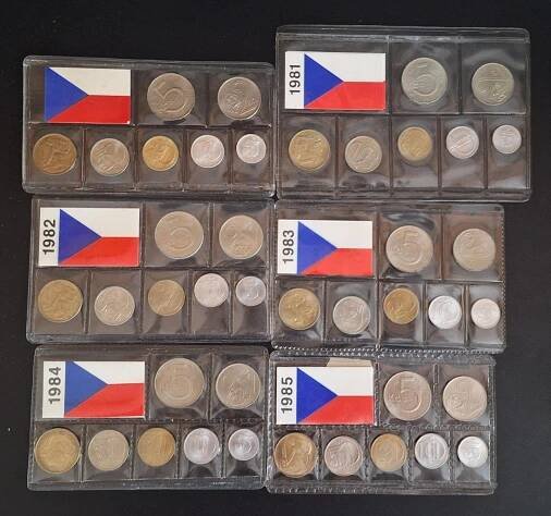 Soubor sad oběžných mincí ČSSR - 1980-1985 - Numismatika