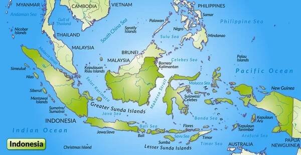 Mapa Indonésie — Ilustrace