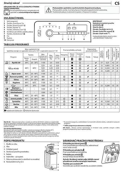 Stručný návod Whirlpool TDLRBX 6252BS EU - Zbozi.cz