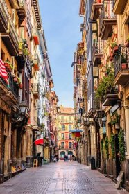 colorful street in old town Bilbao
