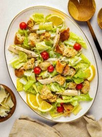 The Easiest Chicken Ceasar Salad Is Made on a Sheet Pan