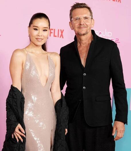 Alicia Hannah-Kim and Sebastian Roché attend the 'Squid Game' season 2 premiere on Dec. 12, 2024