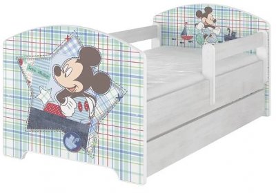 Dětská postel Disney s šuplíkem - Mickey Mouse, Rozměry 160x80