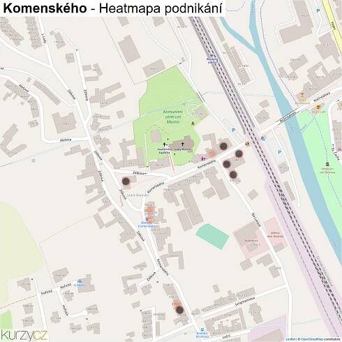 Komenského - mapy | Kurzy.cz