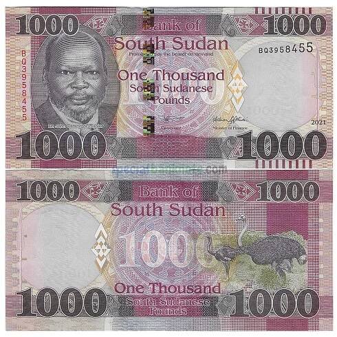 South Sudan 1000 South Sudanese Pound Banknote, 2021, UNC