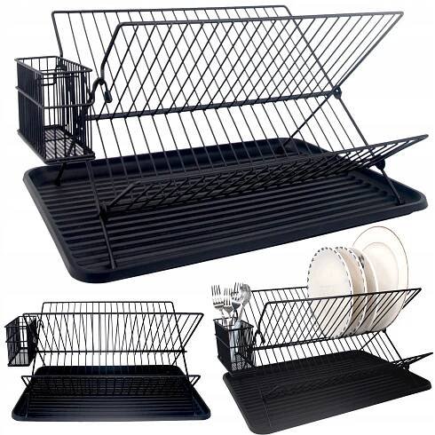 ODKAPÁVAČ ODKAPÁVAČ NA NÁDOBÍ DVOUPATROVÁ ČERNÁ PROSTORNÁ LOFT