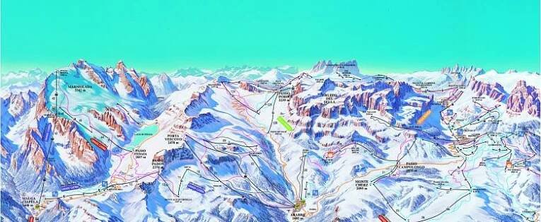 Lyžování Arabba / Malga Ciapela - Marmolada