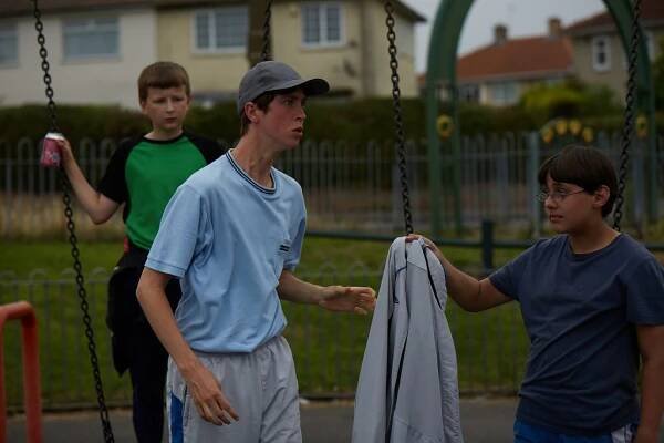 Angus Imrie, Gianlucca Galluci and Ethan Wilkie in POND LIFE (swings)