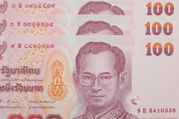 Thajské peníze pozadí — Stock obrázek