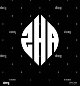 ZHA circle letter logo design with circle and ellipse shape. ZHA ...