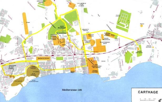 Tunisko - mapa Tuniska, mapy měst Tunisu