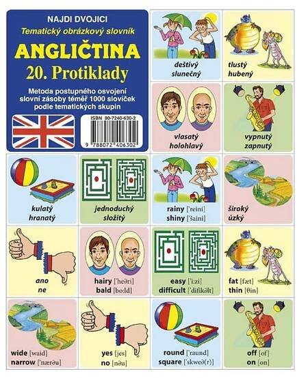 Pexeso Angličtina 20 - Protiklady