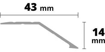 AP3 nájezdová lišta samolepící ACARA, hliník + dýha lakovaná třešeň, 14 mm, 0,9 m