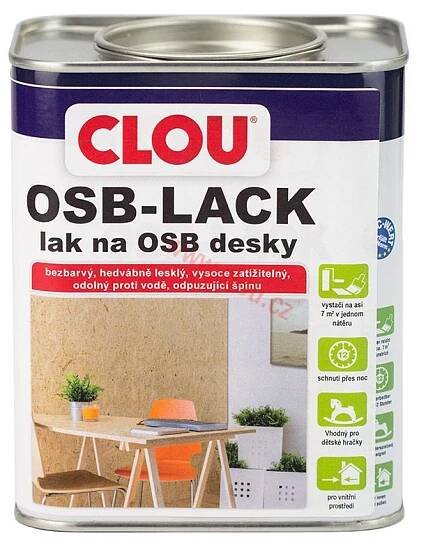 Lak na OSB desky, hedvábně lesklý,vysoce zatížitelný, různá balení