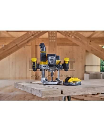 DeWalt DCW620H2 aku bezuhlíková horní fréza 18V/2*5Ah, kleštiny 8+12mm, 110 Váha výrobku včetně jednotkového obalu 4.6 kg