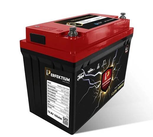 Trakční baterie 100 Ah, 12,8 V, Perfektium LiFePo4 Lithium, přes 4000 cyklů, 6 let záruka, se Smart BMS, Bluetooth a vyhřívací fólií, PF-12.8V 100Ah Perfektium