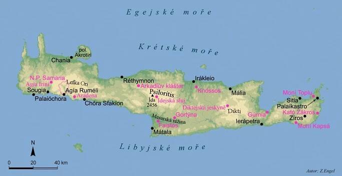 Kréta - mapa