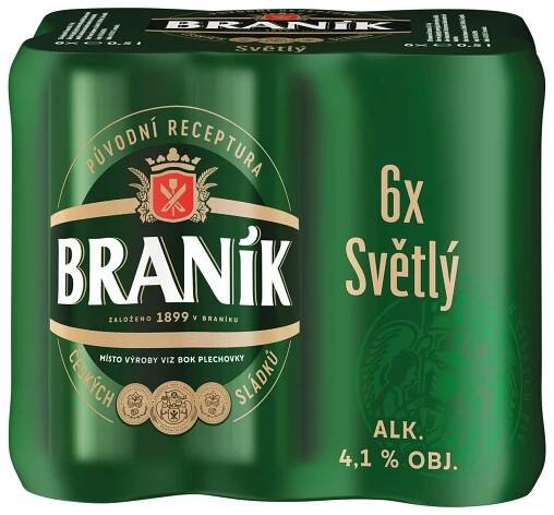 Braník Pivo výčepní světlé 6 x 0,5l