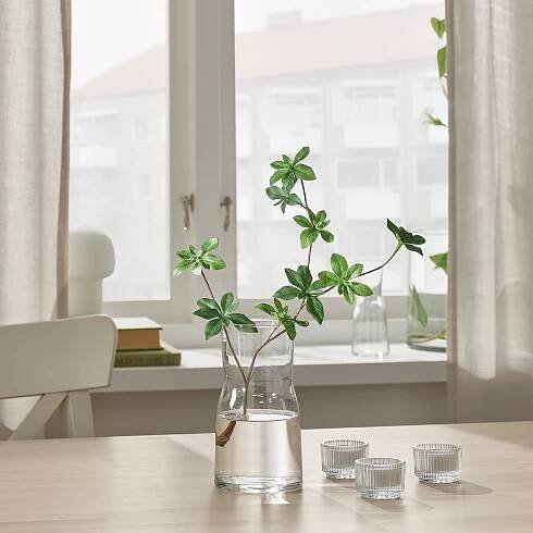 TIDVATTEN Váza - čiré sklo 17 cm