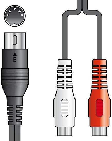AV:link kabel 5-pin DIN samec - 2x RCA samice, 1.2m