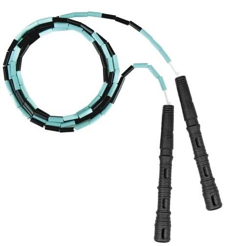 Švihej sportovní švihadlo Katana rope korálkové - korálky černá/mint rukojeť černá