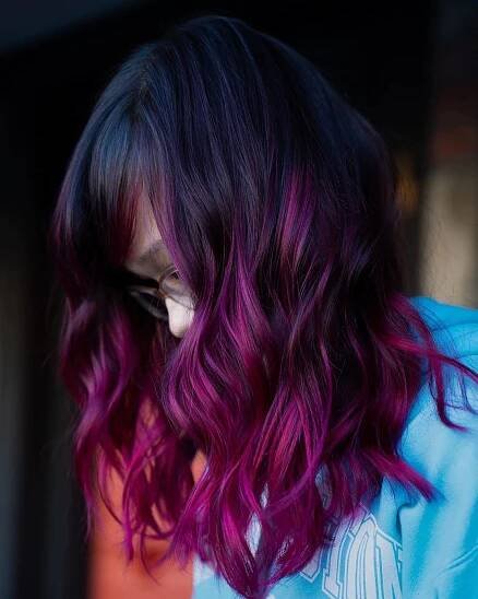 magenta ombre hair color