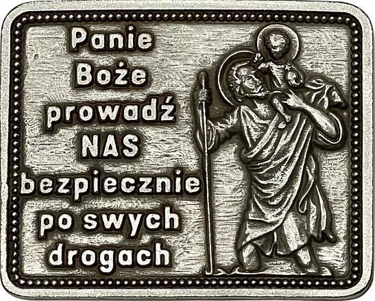 PLAKETA DO AUTA SVATÝ KRYŠTOF PATRON ŘIDIČŮ MODLITBA ŘIDIČE