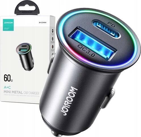 Mini nabíječka Joyroom JR-CCN04 60W USB-A USB-C - černá