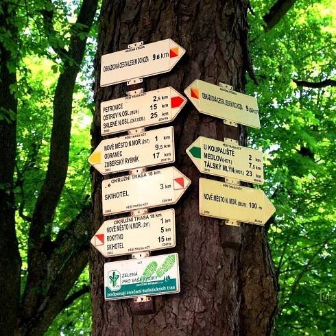 Turistické rozcestí Nové Město na Moravě-náměstí