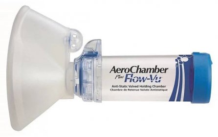 AeroChamber Plus Inhalační nástavec s chlopní a maskou pro dospělé - skladem