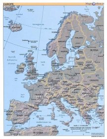 Mapa Evropy - eMapa.cz
