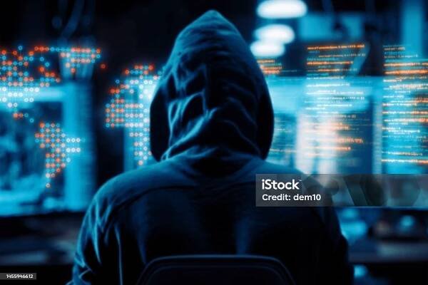 Hacker - Bez autorských poplatků Síťové zabezpečení Stock fotka