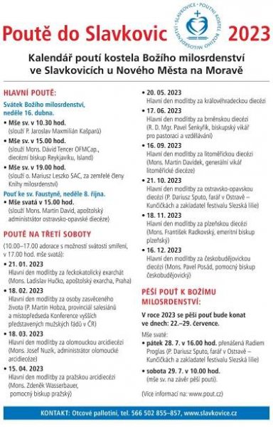 PROGRAM POUTÍ DO SLAVKOVIC V ROCE 2023