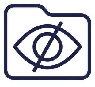 ikona skrytého řádku složky na bílé - strabismus stock ilustrace