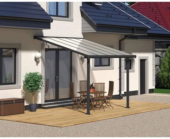 Palram - Canopia Olympia 3 x 3.1 Terrassenüberdachung Anthrazit klar