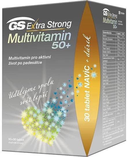 GS Extra strong multivitamin 50+ 90 + 30 tablet DÁREK 2021 - srovnání cen | Leano.cz