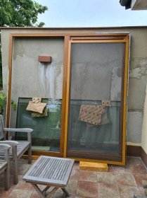 Francouzská okna (dveře) posuvná, zlatý dub - Stavebniny