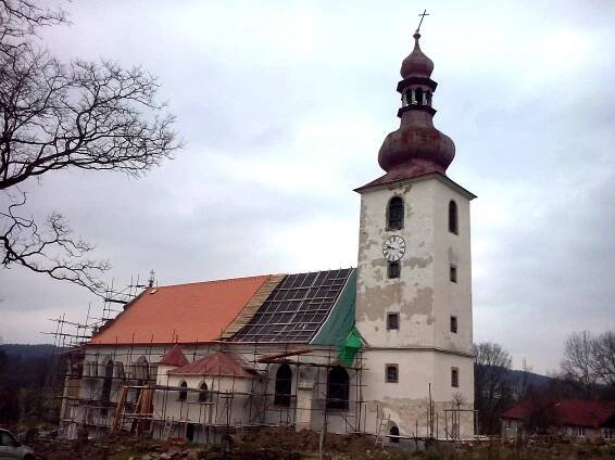 Kostel během rekonstrukce (2014)
