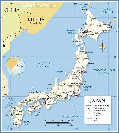 Map of countries : Japan